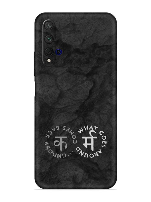 Karma Hindi Word Embossed Soft Silicone Case for Honor 20 Zapvi