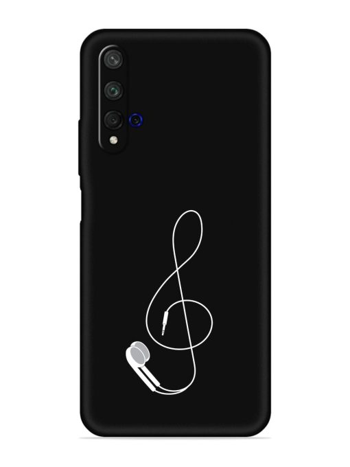 Music Earphone Vector Embossed Soft Silicone Case for Honor 20 Zapvi