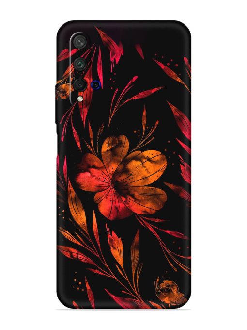 Red Flower Painting Embossed Soft Silicone Case for Honor 20 Zapvi