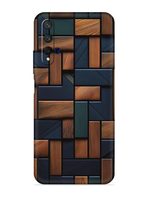 Wooden Background Cubes Embossed Soft Silicone Case for Honor 20 Zapvi