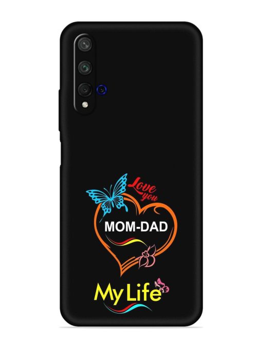 Love You Mom Dad Embossed Soft Silicone Case for Honor 20 Zapvi