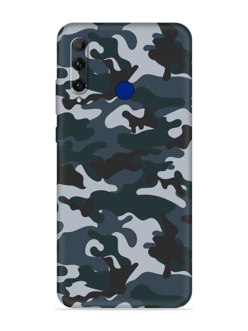 Dark Blue Army Military Art Embossed Soft Silicone Case for Honor 20I Zapvi