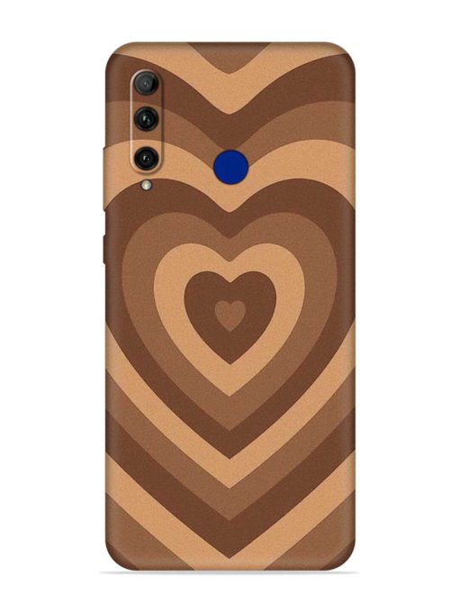 Brown Heart Embossed Soft Silicone Case for Honor 20I Zapvi