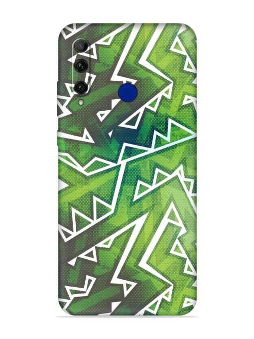 Green Graffiti Seamless Embossed Soft Silicone Case for Honor 20I