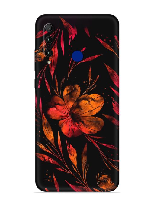 Red Flower Painting Embossed Soft Silicone Case for Honor 20I Zapvi