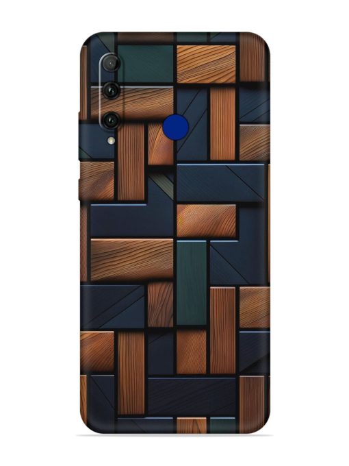 Wooden Background Cubes Embossed Soft Silicone Case for Honor 20I Zapvi