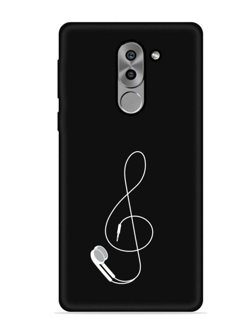 Music Earphone Vector Embossed Soft Silicone Case for Honor 6X