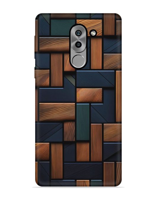 Wooden Background Cubes Embossed Soft Silicone Case for Honor 6X