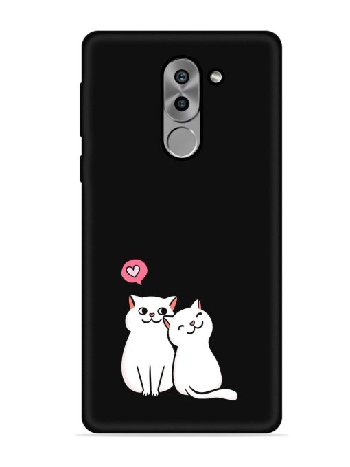 Cute Loving Cats Embossed Soft Silicone Case for Honor 6X