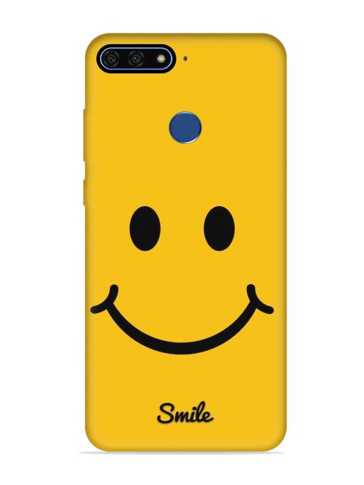 Yellow Smiley Embossed Soft Silicone Case for Honor 7A Zapvi