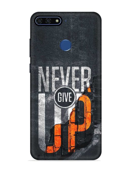 Never Give Up Embossed Soft Silicone Case for Honor 7A