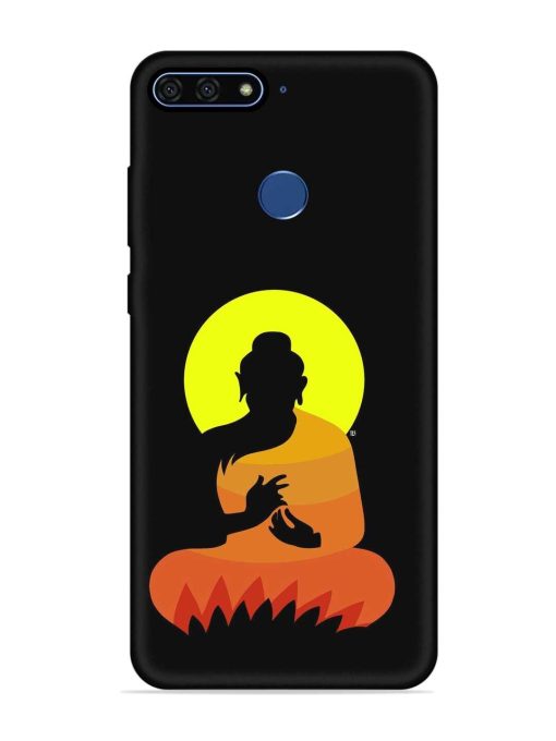 Buddha Art Black Embossed Soft Silicone Case for Honor 7A Zapvi