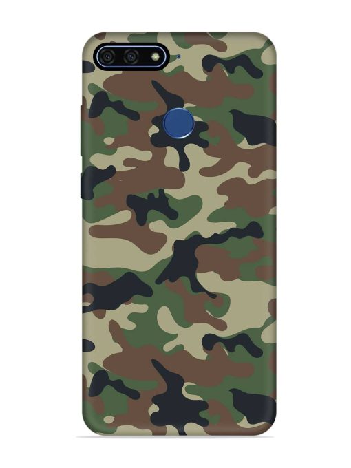 Army Military Camouflage Dark Green Embossed Soft Silicone Case for Honor 7A Zapvi