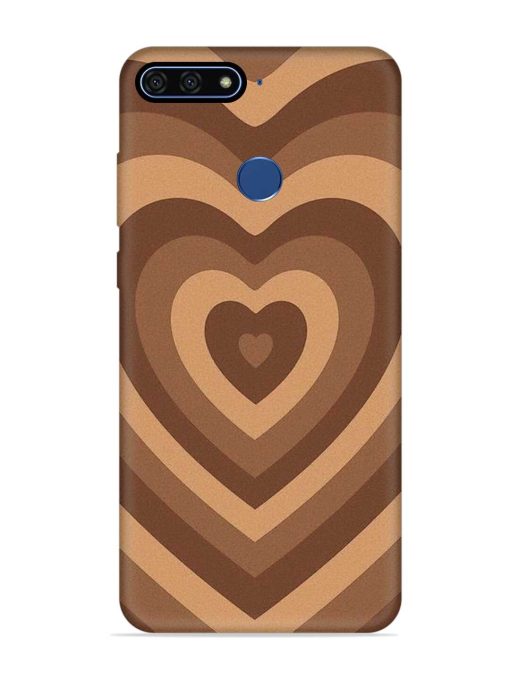 Brown Heart Embossed Soft Silicone Case for Honor 7A Zapvi