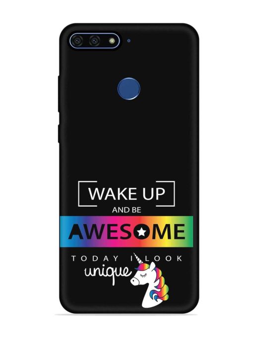 Inspirational Quote Unicorn Embossed Soft Silicone Case for Honor 7A Zapvi