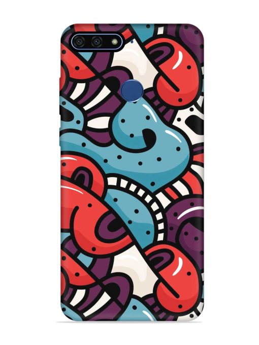 Seamless Backdrop Colorful Embossed Soft Silicone Case for Honor 7A Zapvi