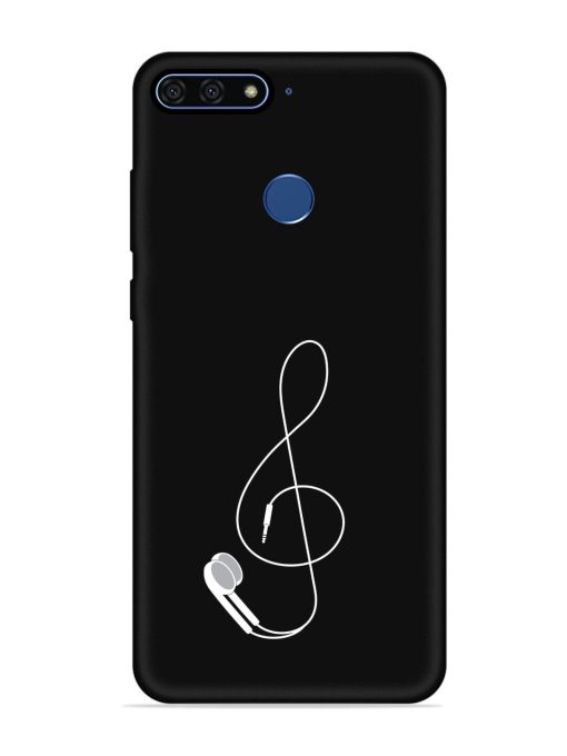 Music Earphone Vector Embossed Soft Silicone Case for Honor 7A