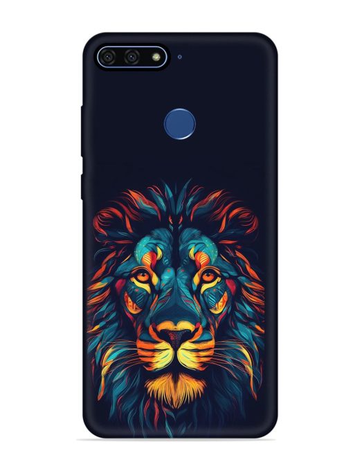 Colorful Lion Embossed Soft Silicone Case for Honor 7A