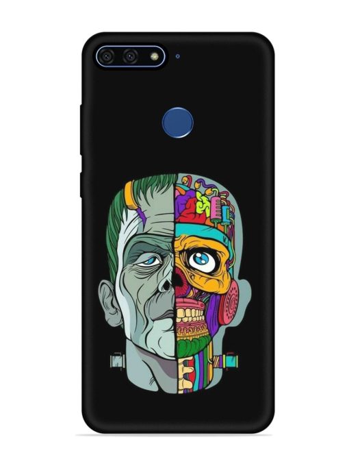 Men Vs Skull Embossed Soft Silicone Case for Honor 7A