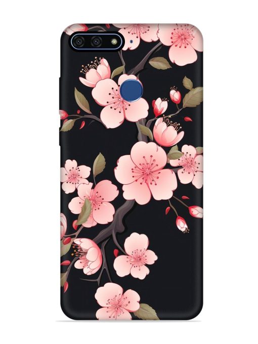 Cherry Blossom Embossed Soft Silicone Case for Honor 7A