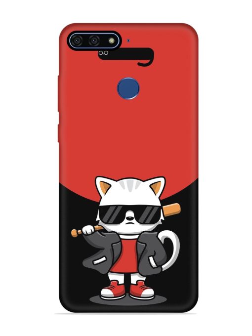 Cool Little Bear Cartoon Embossed Soft Silicone Case for Honor 7A