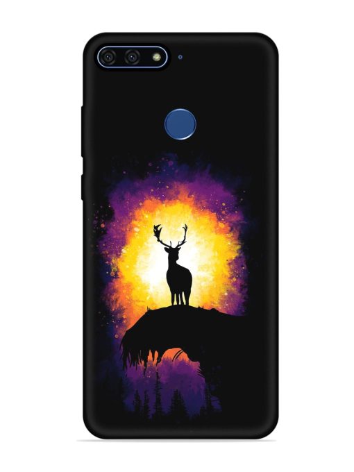 Elk Animal Art Embossed Soft Silicone Case for Honor 7A