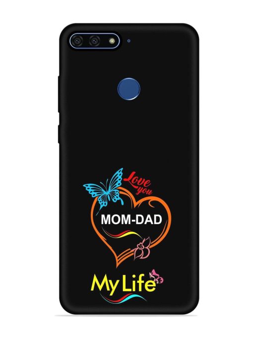 Love You Mom Dad Embossed Soft Silicone Case for Honor 7A