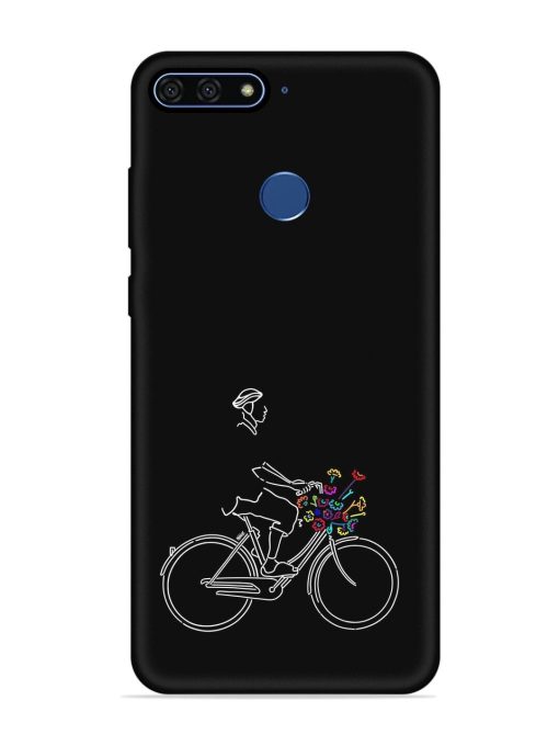 Minimalist Cycle Art Embossed Soft Silicone Case for Honor 7A