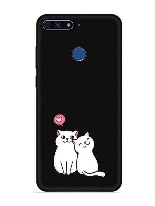 Cute Loving Cats Embossed Soft Silicone Case for Honor 7A Zapvi