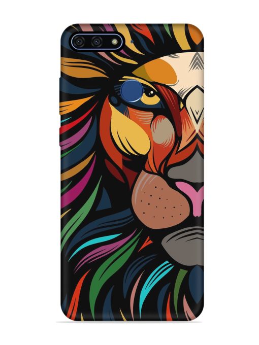 Trippy Lion Art Embossed Soft Silicone Case for Honor 7A