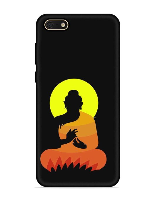 Buddha Art Black Embossed Soft Silicone Case for Honor 7S Zapvi