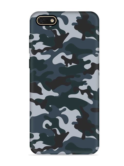 Dark Blue Army Military Art Embossed Soft Silicone Case for Honor 7S