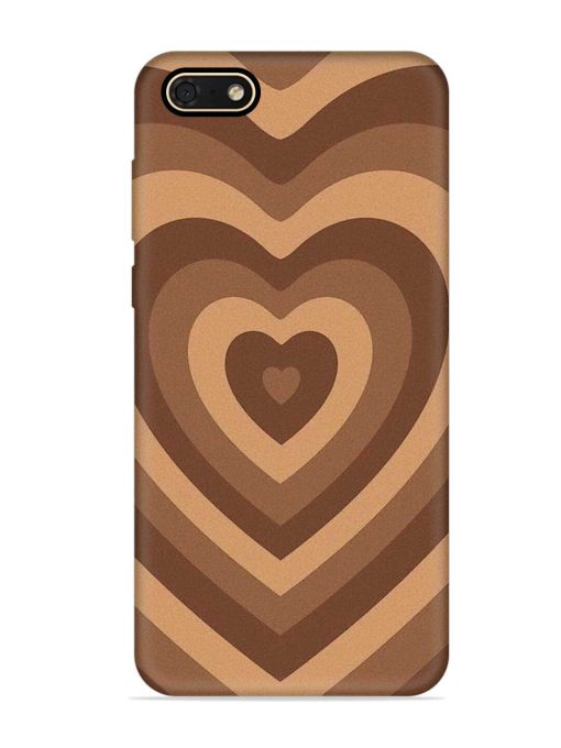 Brown Heart Embossed Soft Silicone Case for Honor 7S Zapvi