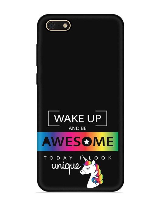 Inspirational Quote Unicorn Embossed Soft Silicone Case for Honor 7S Zapvi