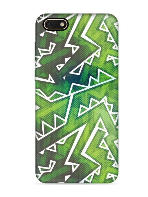 Green Graffiti Seamless Embossed Soft Silicone Case for Honor 7S Zapvi