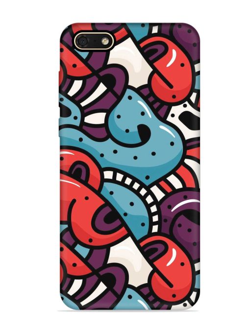 Seamless Backdrop Colorful Embossed Soft Silicone Case for Honor 7S Zapvi