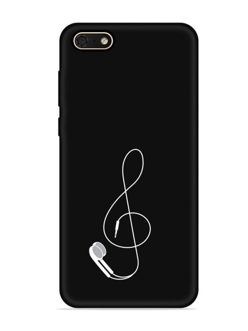 Music Earphone Vector Embossed Soft Silicone Case for Honor 7S