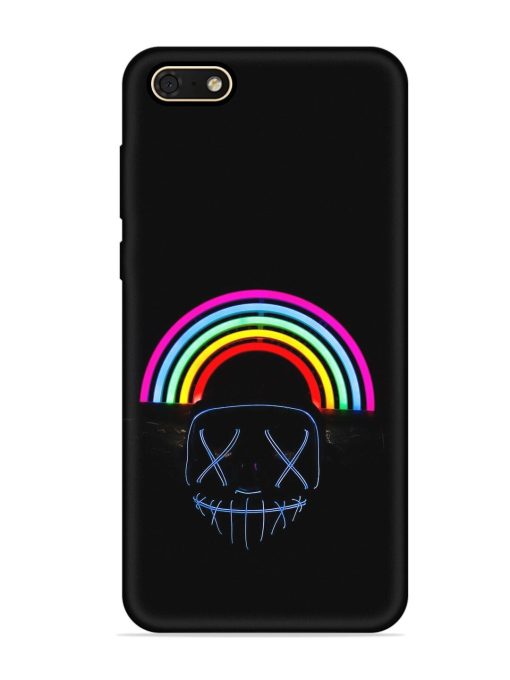 Mask Rainbow Embossed Soft Silicone Case for Honor 7S Zapvi