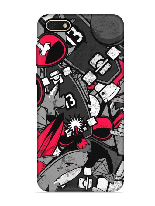 Fictional Doodle Embossed Soft Silicone Case for Honor 7S