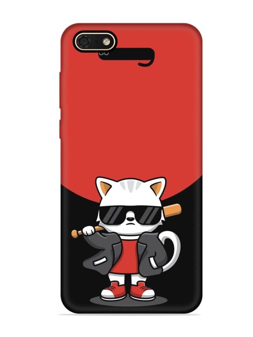 Cool Little Bear Cartoon Embossed Soft Silicone Case for Honor 7S