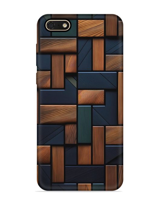 Wooden Background Cubes Embossed Soft Silicone Case for Honor 7S Zapvi