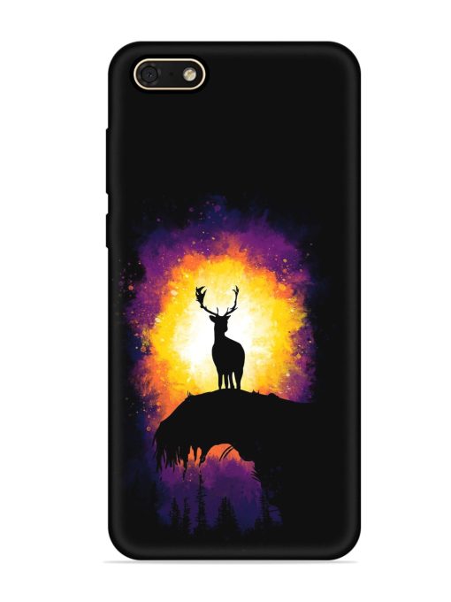 Elk Animal Art Embossed Soft Silicone Case for Honor 7S