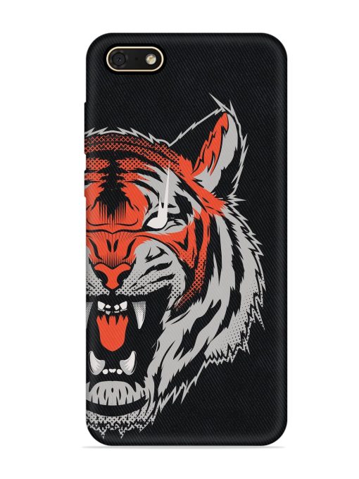 Tiger Aggression Embossed Soft Silicone Case for Honor 7S