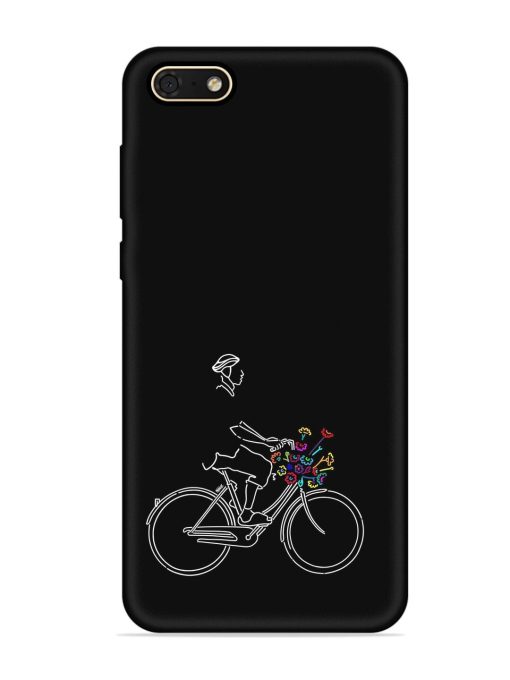 Minimalist Cycle Art Embossed Soft Silicone Case for Honor 7S Zapvi