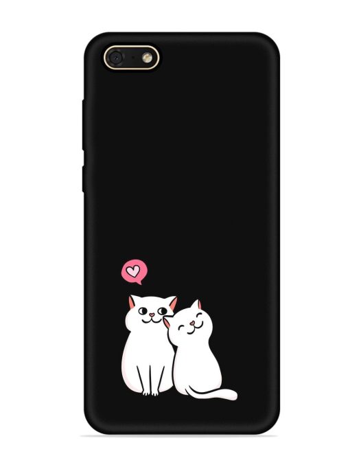 Cute Loving Cats Embossed Soft Silicone Case for Honor 7S Zapvi