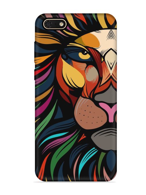 Trippy Lion Art Embossed Soft Silicone Case for Honor 7S Zapvi