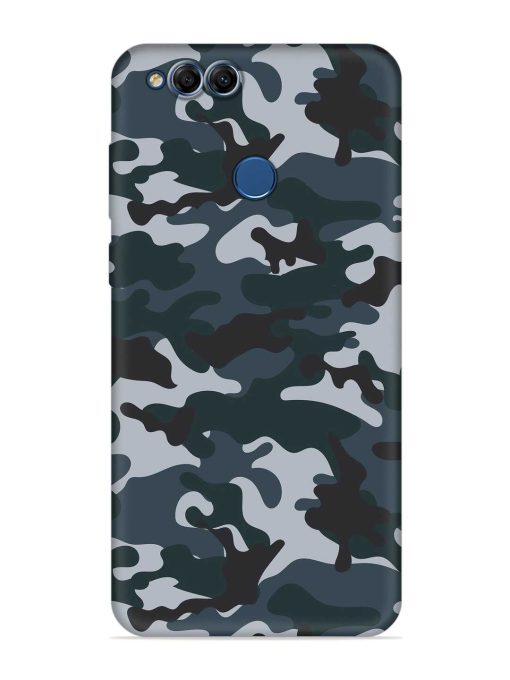 Dark Blue Army Military Art Embossed Soft Silicone Case for Honor 7X