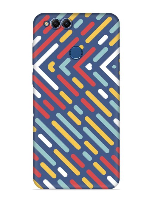 Colored Lines Embossed Soft Silicone Case for Honor 7X Zapvi