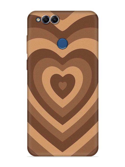 Brown Heart Embossed Soft Silicone Case for Honor 7X