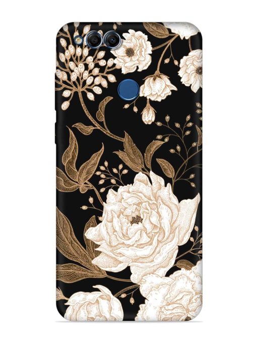 Peonies Roses Floral Embossed Soft Silicone Case for Honor 7X Zapvi